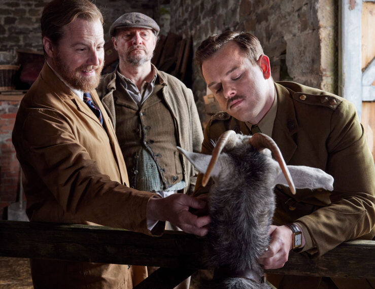 Siegfried Farnon (Samuel West) and Tristan Farnon (Callum Woodhouse) in All Creatures Great and Small - Season 5