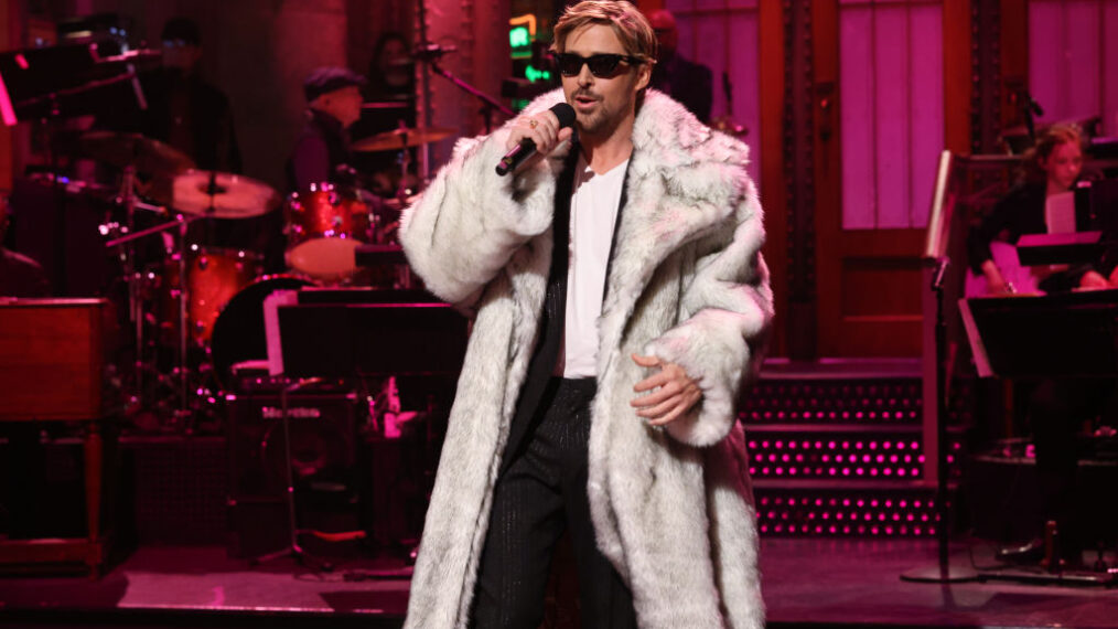 Host Ryan Gosling during the Monologue on Saturday Night Live - Season 49