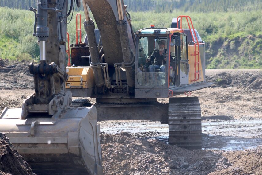 Tony Beets working in excavator