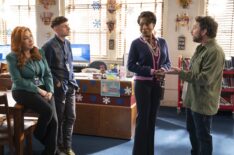 Lisa Ann Walter, Chris Perfetti, Sheryl Lee Ralph, and Charlie Day in 'Abbott Elementary's crossover with 'It's Always Sunny in Philadelphia'