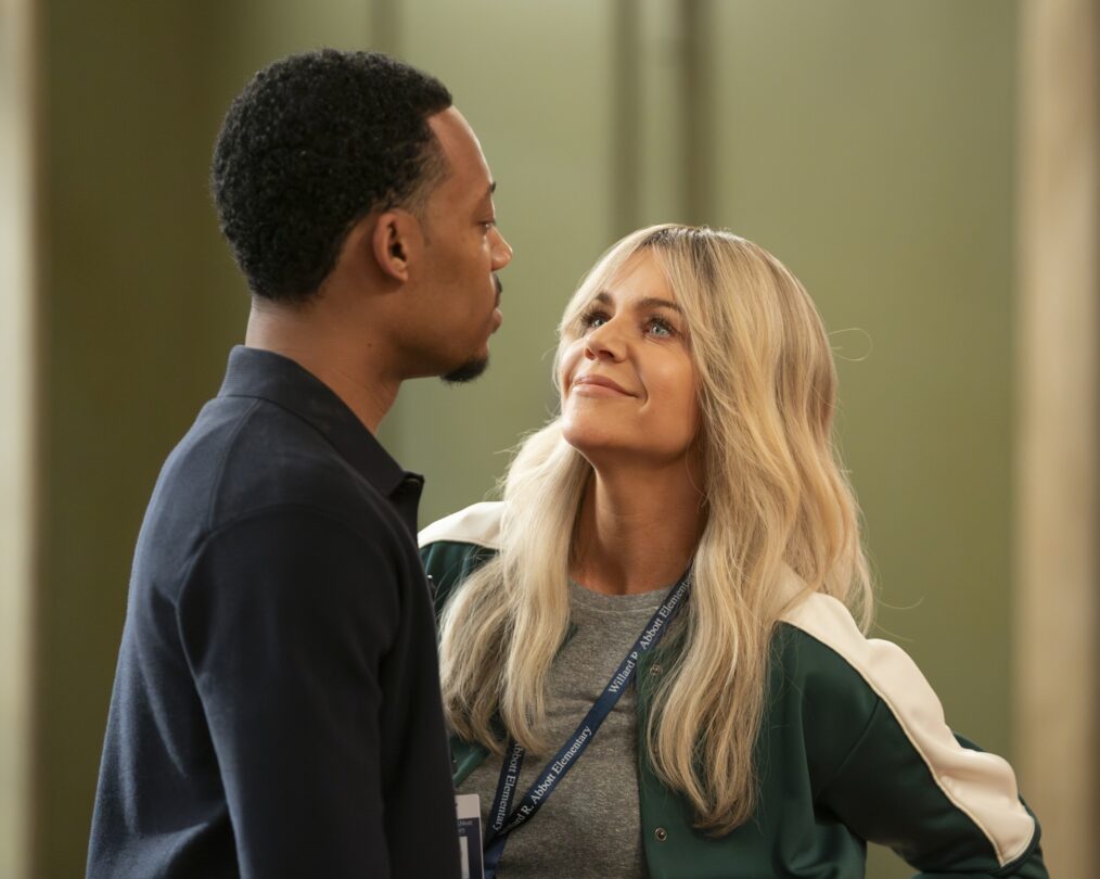 Tyler James Williams and Kaitlin Olson in 'Abbott Elementary's crossover with 'It's Always Sunny in Philadelphia'