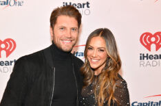 ATLANTA, GEORGIA - DECEMBER 14: (L-R) Allan Russell and Jana Kramer attend iHeartRadio Power 96.1's Jingle Ball 2023 at State Farm Arena on December 14, 2023 in Atlanta, Georgia.