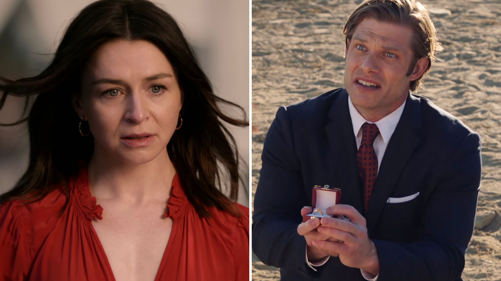 Caterina Scorsone and Chris Carmack as Amelia and Link in 'Grey's Anatomy' Season 17 finale