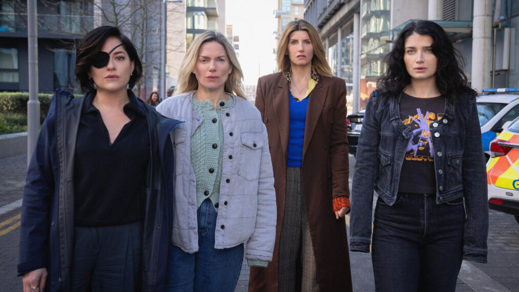 Sarah Greene, Eva Birthistle, Sharon Horgan and Eve Hewson in 'Bad Sisters' Season 2