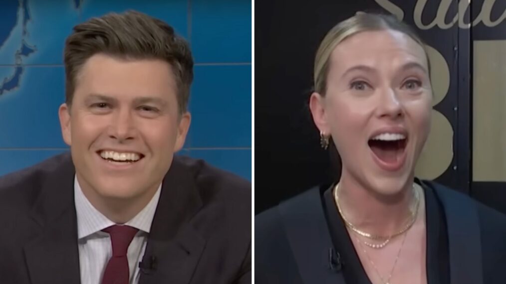 Colin Jost and Scarlet Johansson