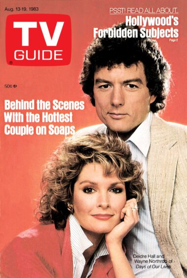 Deidre Hall and Wayne Northrop on the cover of the August 13-19, 1983, issue of 'TV Guide'