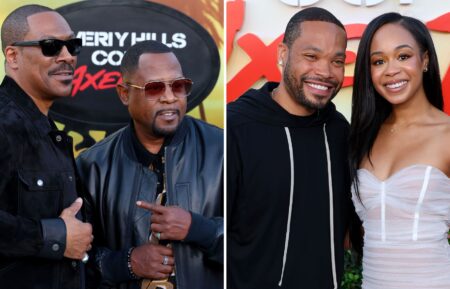 Eddie Murphy, Martin Lawrence, Eric Murphy, and Jasmin Lawrence attend the Los Angeles premiere of 'Beverly Hills Cop: Axel F' at Wallis Annenberg Center for the Performing Arts on June 20, 2024, in Beverly Hills, California