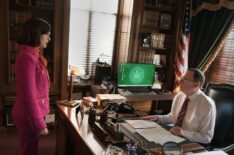 Carrie Preston as Elsbeth Tascioni and Michael Emerson as Judge Milton Crawford — 'Elsbeth' Season 2 Episode 7 'One Angry Woman'