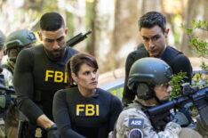 Zeeko Zaki as Special Agent Omar Adom ‘OA’ Zidan, Missy Peregrym as Special Agent Maggie Bell, and John Boyd as Special Agent Stuart Scola — 'FBI' Season 7 Episode 8 'Riptide'