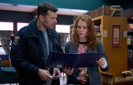 Peter Mooney and Sarah Drew in 'Mistletoe Murders'