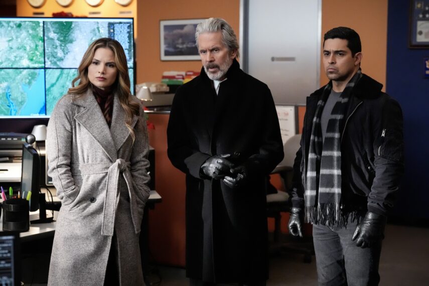 Katrina Law as NCIS Special Agent Jessica Knight, Gary Cole as NCIS Special Agent Alden Parker, and Wilmer Valderrama as NCIS Special Agent Nicholas “Nick” Torres — 'NCIS' Season 22 Episode 9 "Humbug"