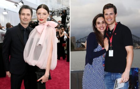 Tony McGill and Caitriona Balfe attends the 92nd Annual Academy Awards at Hollywood and Highland on February 09, 2020 in Hollywood, California / David Berry and Kristina Tesic attend the VIP screening of movie WILD at OpenAir Cinema at Mrs Macquaries Point on January 12, 2015 in Sydney, Australia.