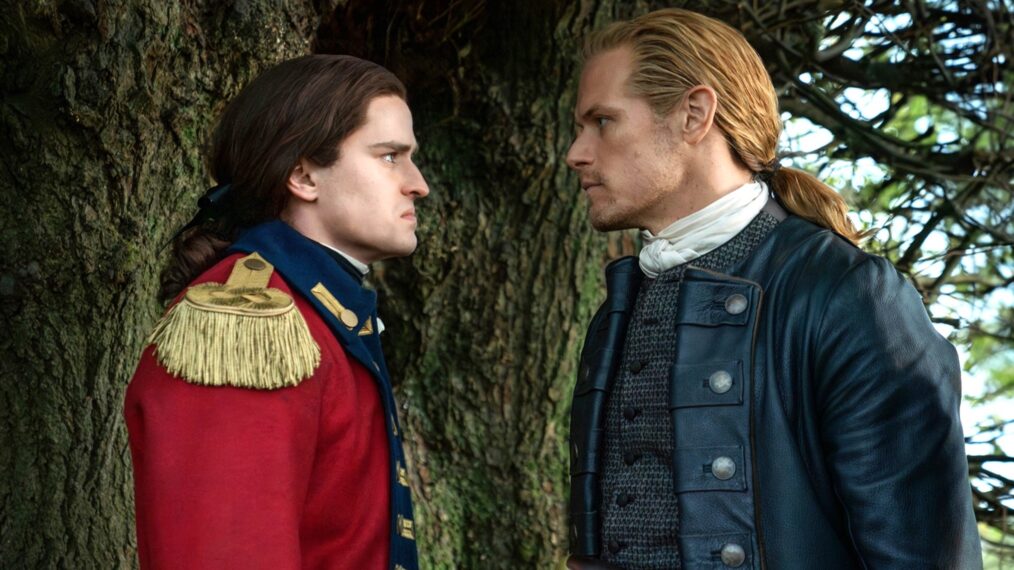 Charles Vandervaart and Sam Heughan in 'Outlander' Season 7