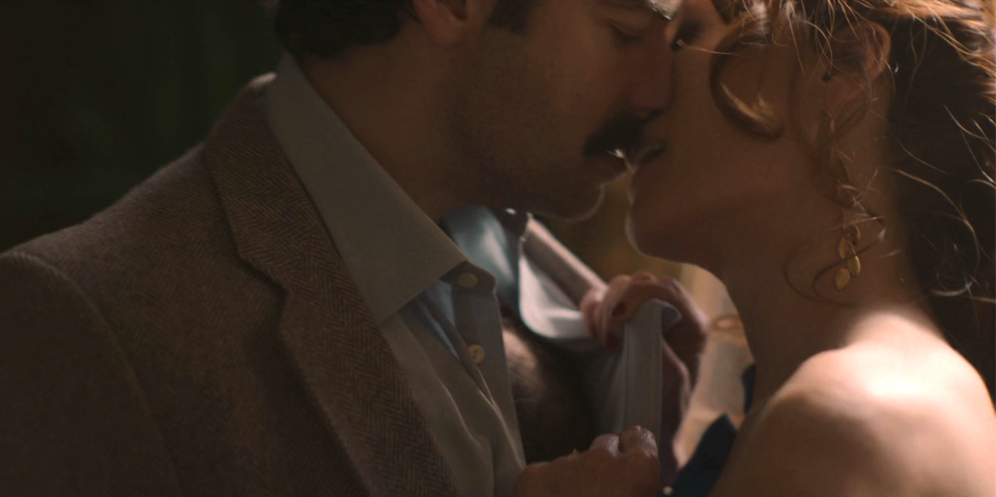 Aidan Turner as Declan and Victoria Smurfit as Maud — 'Rivals'