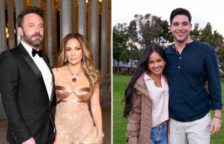 Ben Affleck, wearing Gucci, and Jennifer Lopez, wearing Gucci, attend the 2023 LACMA Art+Film Gala, Presented By Gucci at Los Angeles County Museum of Art on November 04, 2023 in Los Angeles, California / Jenn Tran and Devin Strader on 'The Bachelorette'