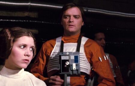 Carrie Fisher and Angus MacInnes in 'Star Wars: A New Hope'