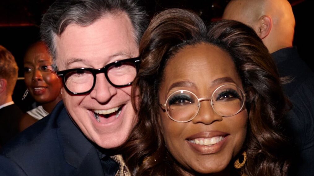 Stephen Colbert and Oprah Winfrey