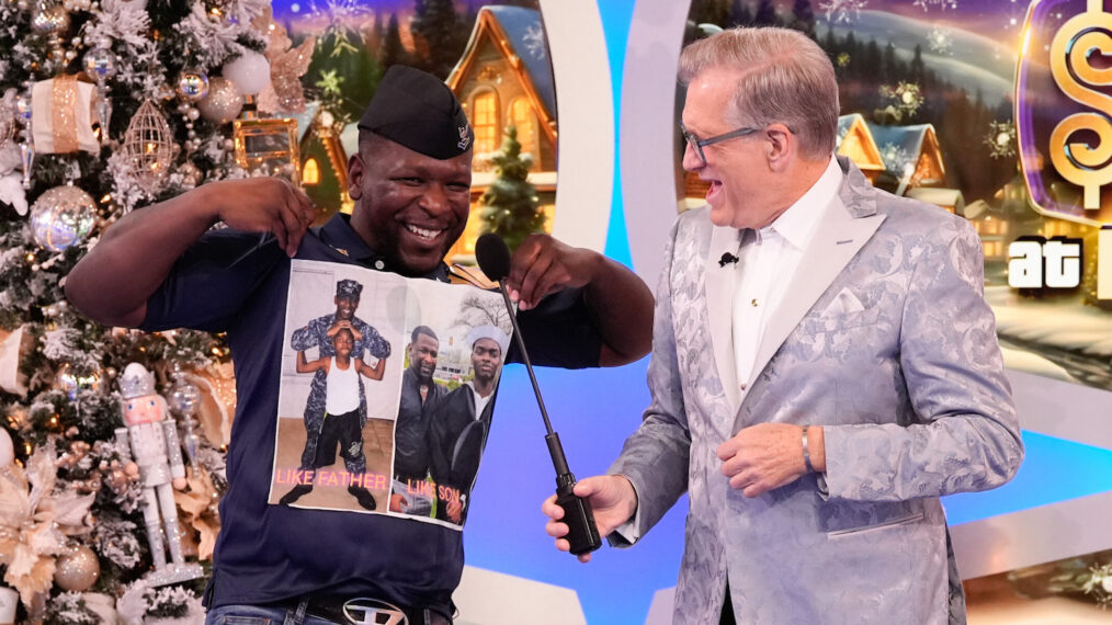 Drew Carey with a contestant on 'The Price Is Right at Night'