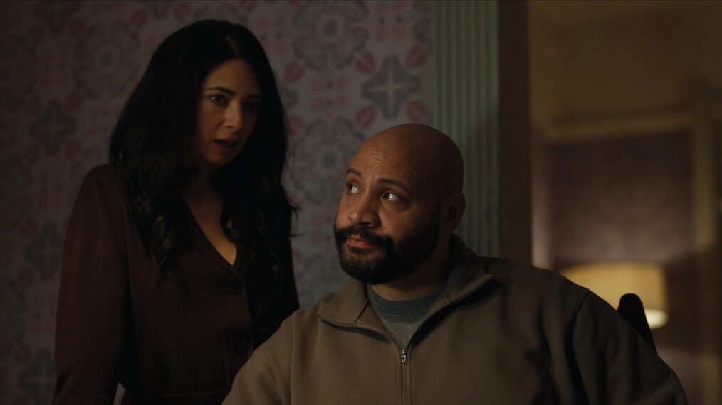 Aarti Mann as Violet Ebner, Colton Dunn as Lester Kitchens in The Recruit