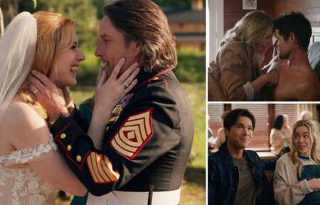 Alexandra Breckenridge and Martin Henderson in Season 6; Zibby Allen and Benjamin Hollingsworth in Season 5; Kai Bradbury and Sarah Dugdale in 'Virgin River' Season 6