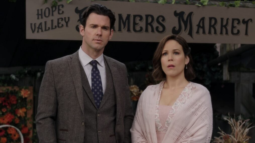 Elizabeth (Erin Krakow) and Nathan (Kevin McGarry) in When Calls the Heart