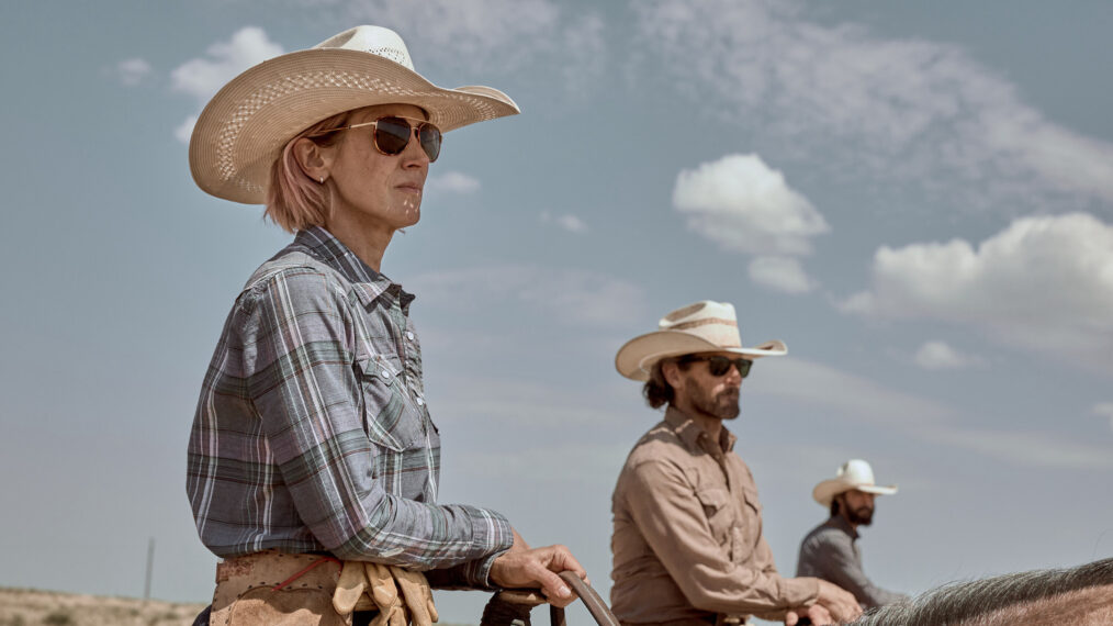 Jen Landon, Ian Bohen, and Ryan Bingham in 'Yellowstone' Season 5 Episode 9