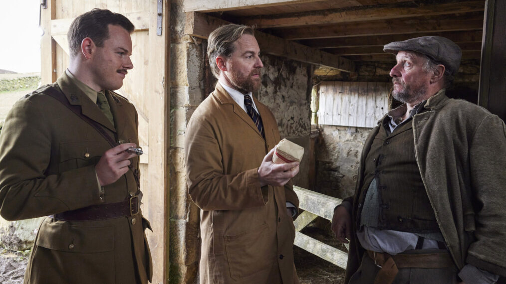 Tristan Farnon (Callum Woodhouse) and Siegfried Farnon (Samuel West) in 'All Creatures Great and Small' Season 5 Episode 3 - 'Homecoming'