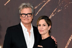 Colin Firth and Maggie Cohn attend the 'Empire of Light' European Premiere during the 66th BFI London Film Festival at The Royal Festival Hall on October 12, 2022 in London, England.