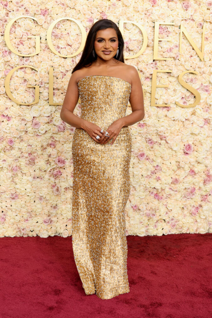 Mindy Kaling attends the 82nd Annual Golden Globe Awards at The Beverly Hilton on January 05, 2025