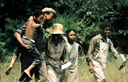 Eric Hooks, Paul Winfield, Cicely Tyson, Yvonne Jarrell, and Kevin Hooks in Sounder - 1972