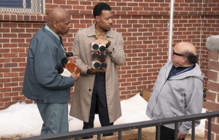 William Stanford Davis, Tyler James Williams, and Danny DeVito in 'Abbott Elementary's crossover with 'It's Always Sunny in Philadelphia'