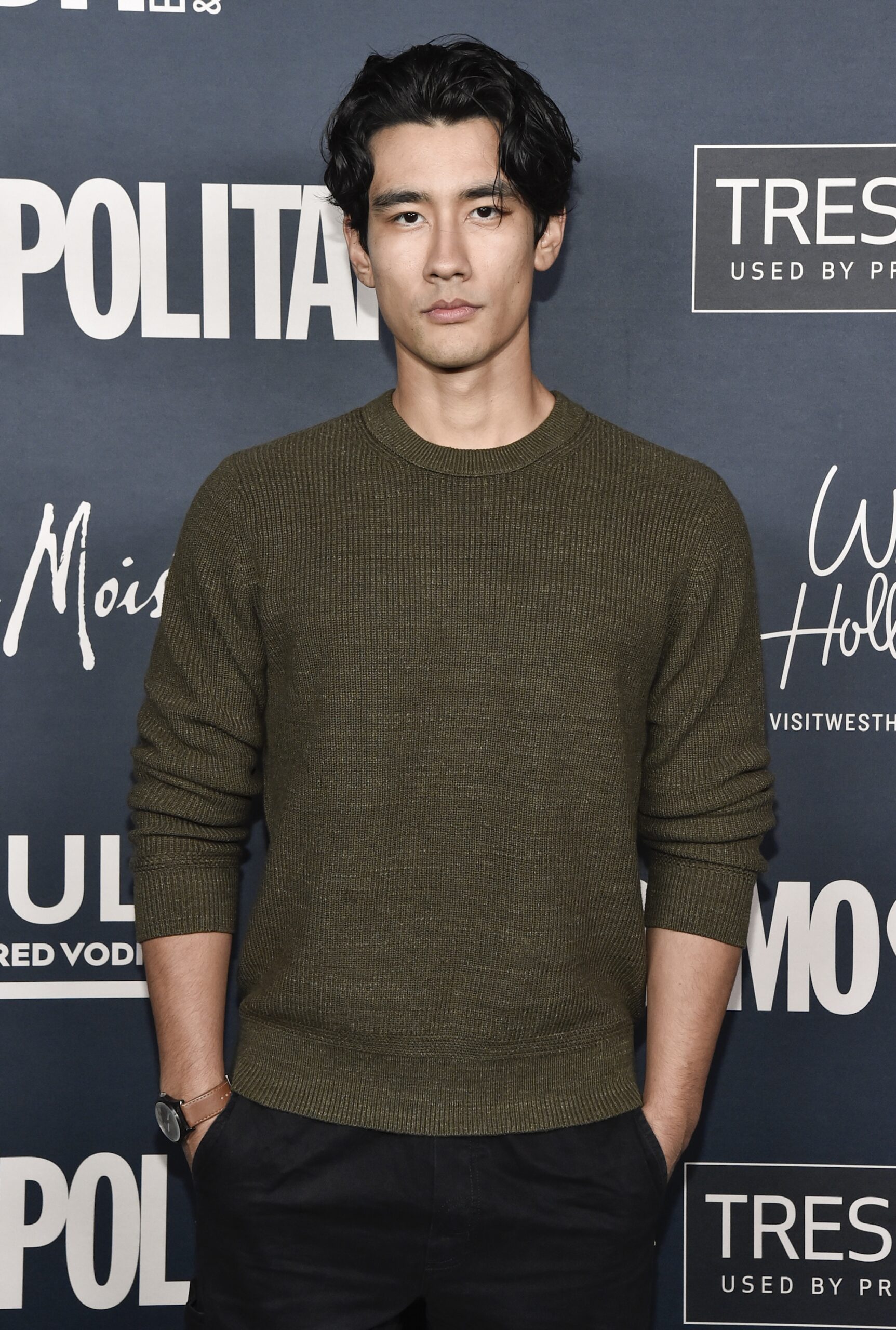 Alex Landi attends Cosmopolitan's celebration of the launch of CosmoTrips and Fêtes cover star Laura Harrier at Skybar on September 29, 2022 in West Hollywood, California.