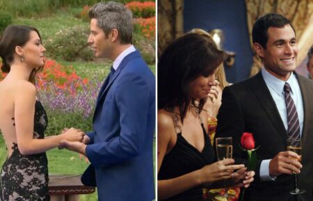 Becca Kufrin and Arie Luyendyk Jr. on The Bachelor / Jason Mesnick and Melissa Rycroft on 'The Bachelor;