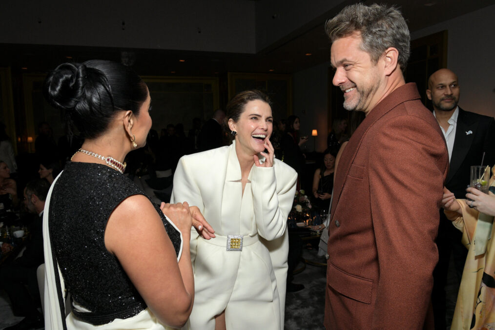 Bela Bajaria, Chief Content Officer, Netflix, Keri Russell and Joshua Jackson attend Netflix's Golden Globe Afterparty 2025