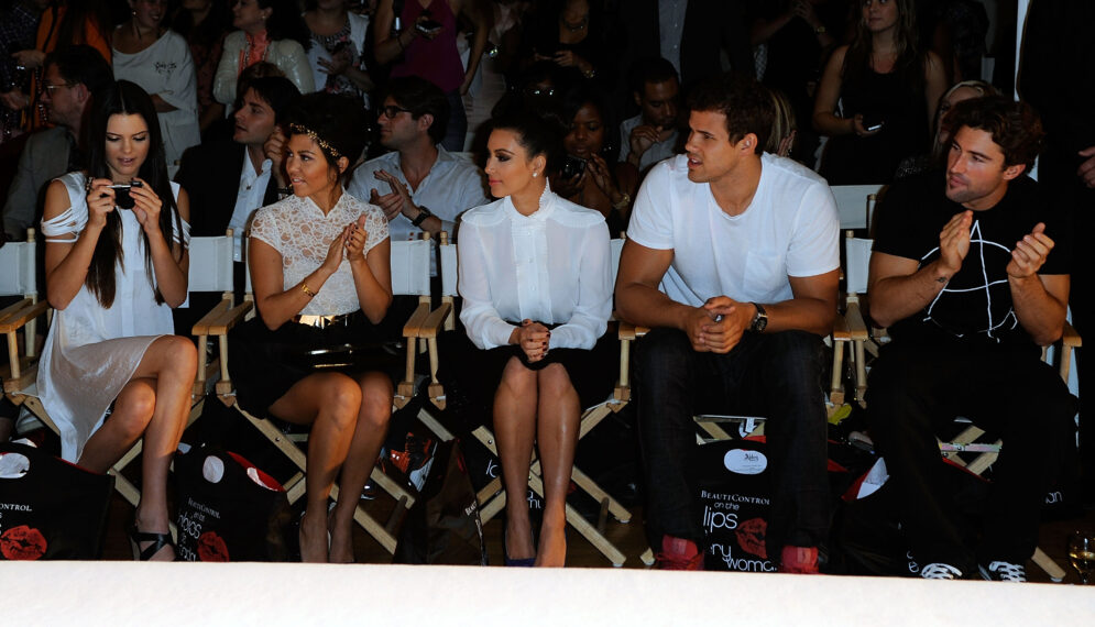 Kendall Jenner, Kourtney Kardashian, Kim Kardashian, Kris Humphries, and Brody Jenner attend the Abbey Dawn by Avril Lavigne Spring 2012 fashion show