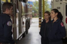 Jake Lockett as Sam Carver, Jocelyn Hudon as Lyla Novak, Hanako Greensmith as Violet Mikami — 'Chicago Fire' Season 13 Episode 9 'A Favor'