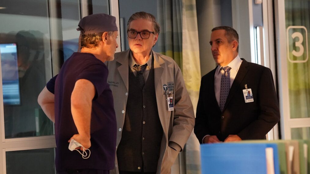 Steven Weber as Dr. Dean Archer, Oliver Platt as Dr. Daniel Charles, and Marc Grapey as Peter Kalmick — 'Chicago Med' Season 10 Episode 9 