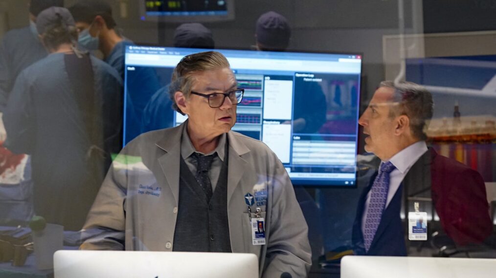 Oliver Platt as Dr. Daniel Charles and Marc Grapey as Peter Kalmick — 'Chicago Med' Season 10 Episode 9 