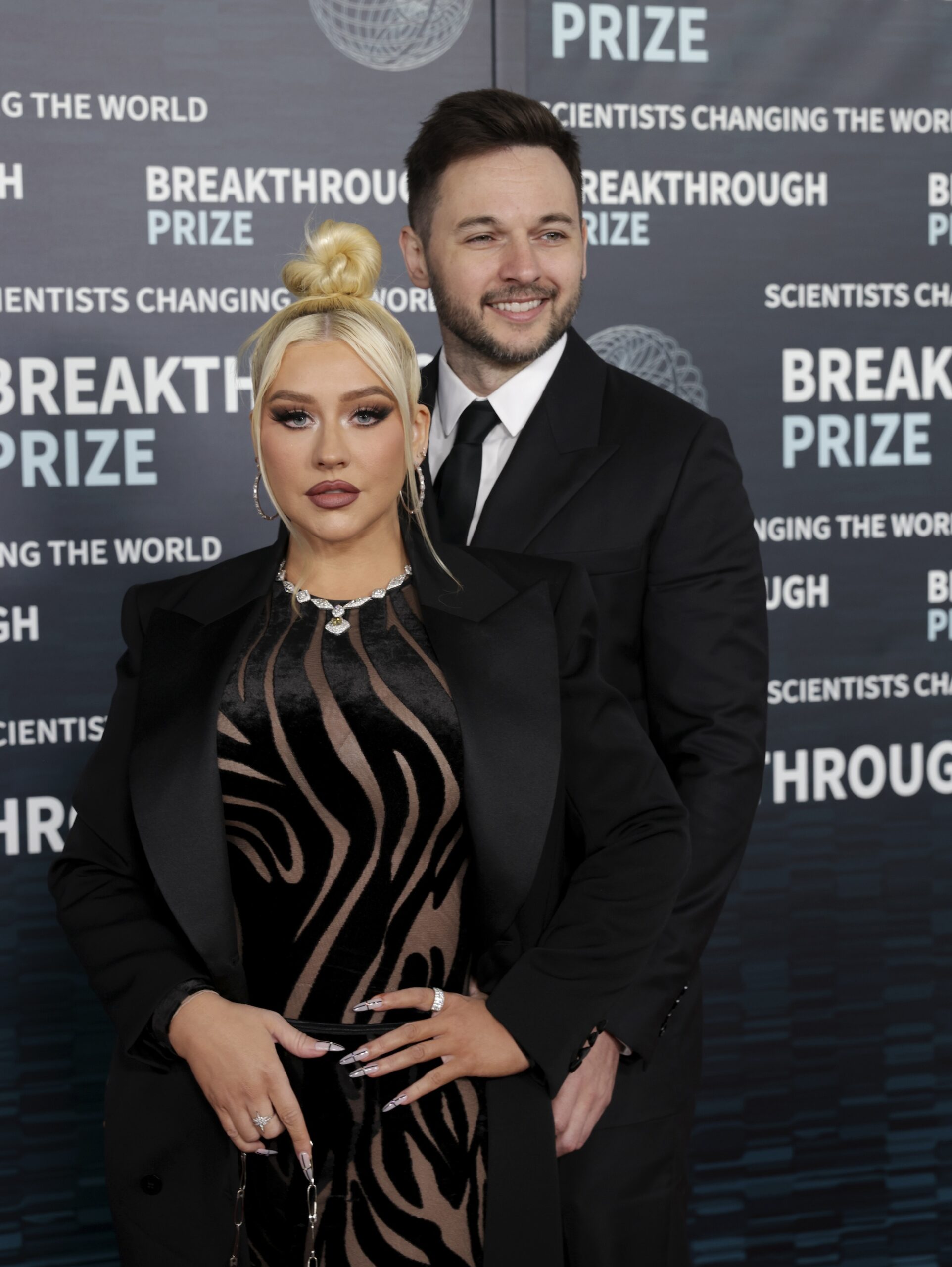 Christina Aguilera and Matthew Rutler arrive at the Ninth Breakthrough Prize Ceremony