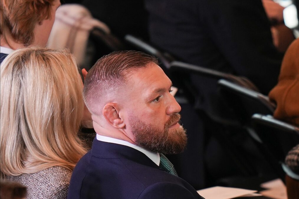 UFC fighter Conor McGregor is seen during inauguration ceremonies