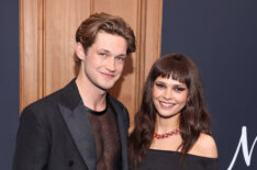 Damian Hardung and Harriet Herbig-Matten attend the Berlin premiere of 'Maxton Hall' at Zoopalast on April 23, 2024 in Berlin, Germany.