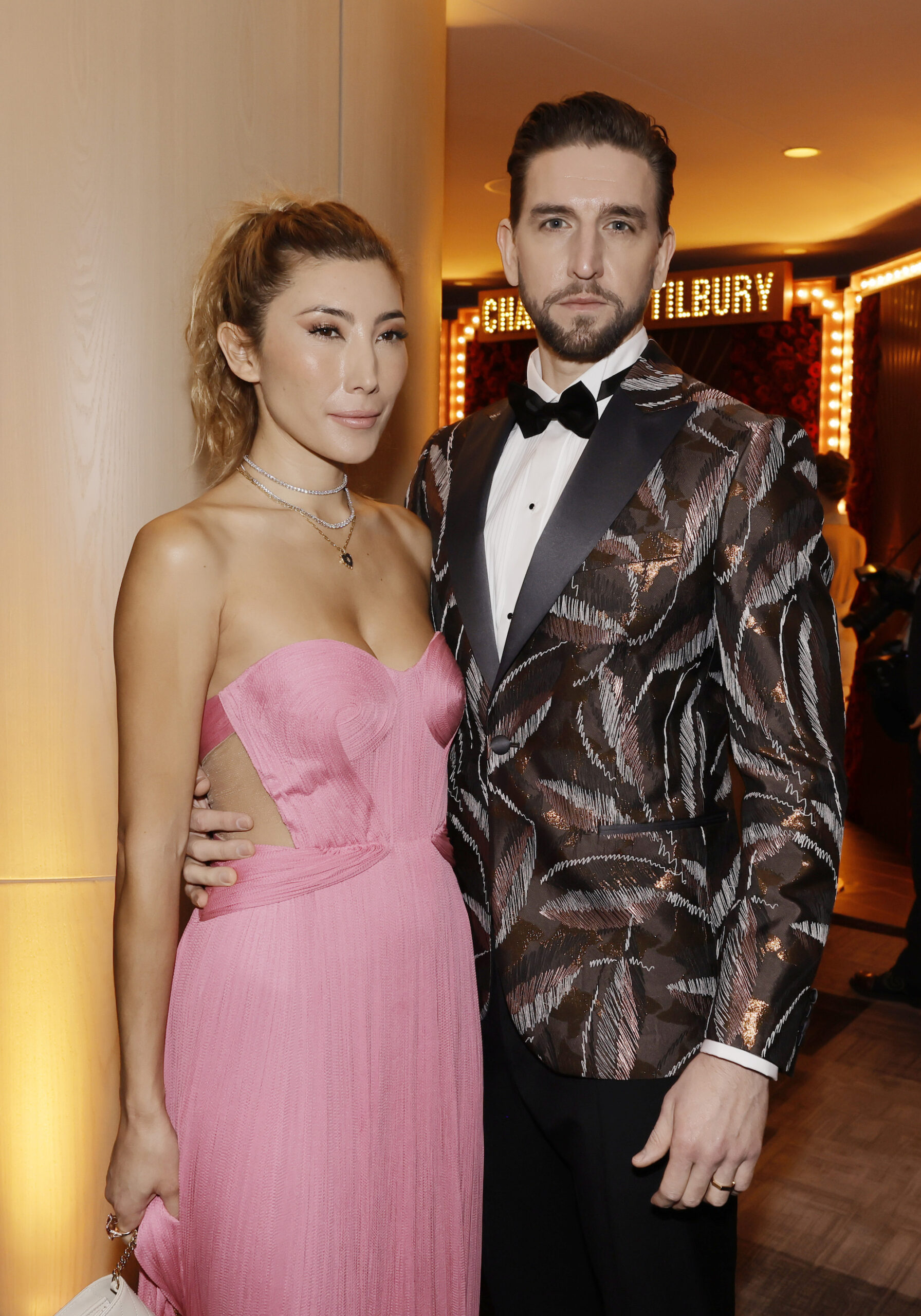 LOS ANGELES, CALIFORNIA - FEBRUARY 26: (L-R) Dichen Lachman and Maximilian Osinski attend the 29th Annual Screen Actors Guild Awards at Fairmont Century Plaza on February 26, 2023 in Los Angeles, California.