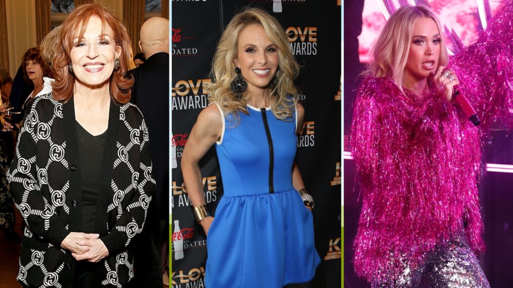 Joy Behar attends the 'Fioretti Family, Friends & Flowers' Exhibition Opening, Elisabeth Hasselbeck attends the 4th Annual KLOVE Fan Awards, Carrie Underwood performs during Times Square New Year's Eve 2025 Celebration