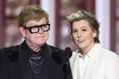 Elton John and Brandi Carlile during the 82nd Annual Golden Globes held at The Beverly Hilton on January 05, 2025