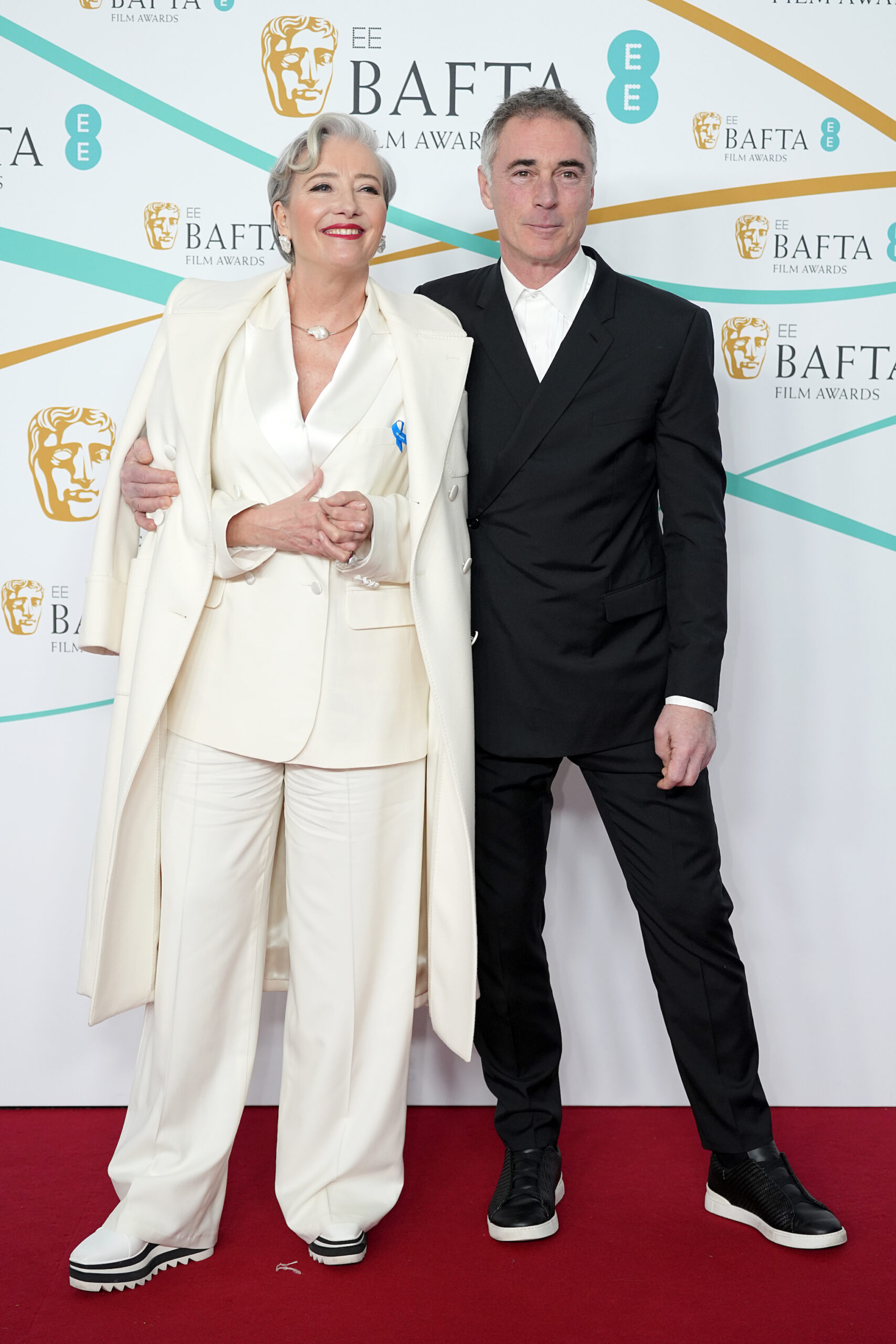 Emma Thompson and Greg Wise attend an eventthe EE BAFTA Film Awards 2023 at The Royal Festival Hall on February 19, 2023 in London, England.