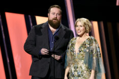 Ben Napier and Erin Napier speak onstage at The 56th Annual CMA Awards