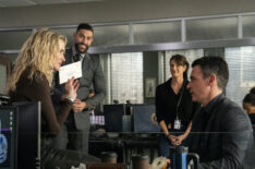 Shantel VanSanten as Special Agent Nina Chase, Zeeko Zaki as Special Agent Omar Adom ‘OA’ Zidan, Missy Peregrym as Special Agent Maggie Bell, and John Boyd as Special Agent Stuart Scola — 'FBI' Season 7 Episode 9 'Descent'