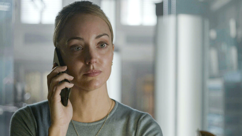 Christina Wolfe as Special Agent Amanda Tate on the phone in 'FBI: International' Season 4 Episode 9 