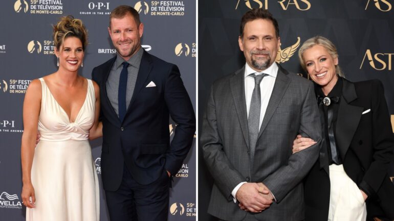 Missy Peregrym and Tom Oakley attend the opening ceremony of the 59th Monte Carlo TV Festival on June 14, 2019 in Monte-Carlo, Monaco / Jeremy Sisto and Addie Lane attend the 2024 Astra TV Awards at Millennium Biltmore Hotel Los Angeles on January 08, 2024 in Los Angeles, California.