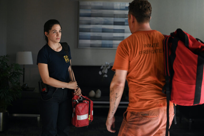 Stephanie Arcila as Gabriela Perez and Kevin Alejandro as Manny Perez — 'Fire Country' Season 3 Episode 4 